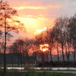 zonsondergang bij De Watervlinder